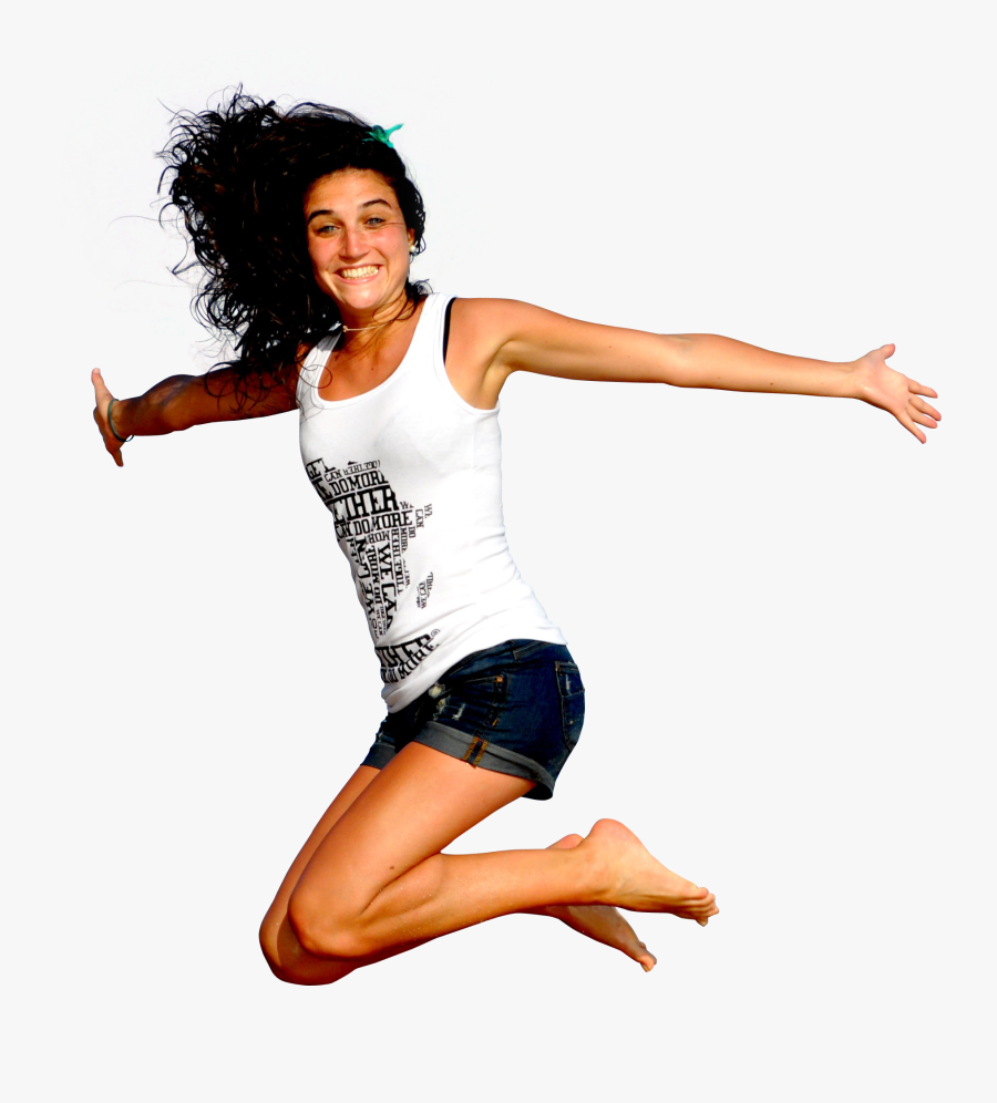 Transparent Women Happy - Girl Jumping Transparent Background, Transparent Clipart