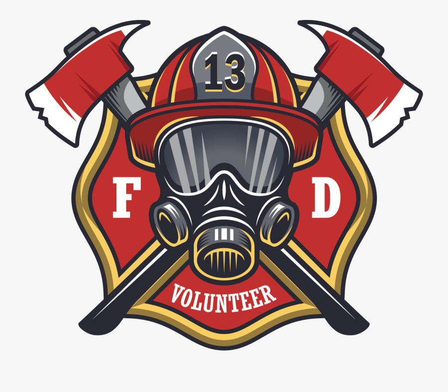 Firefighter Sticker Decal Fire Department - Fire Fighter Mask Logo Vector, Transparent Clipart