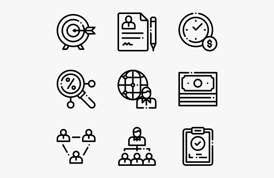 Business Administration - Content Icons, Transparent Clipart