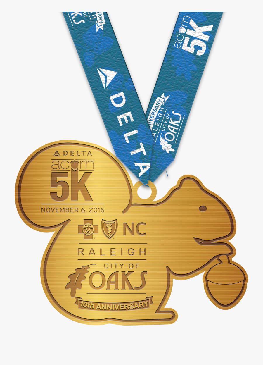 2016 Delta Acorn 5k Finisher Medal - Delta, Transparent Clipart