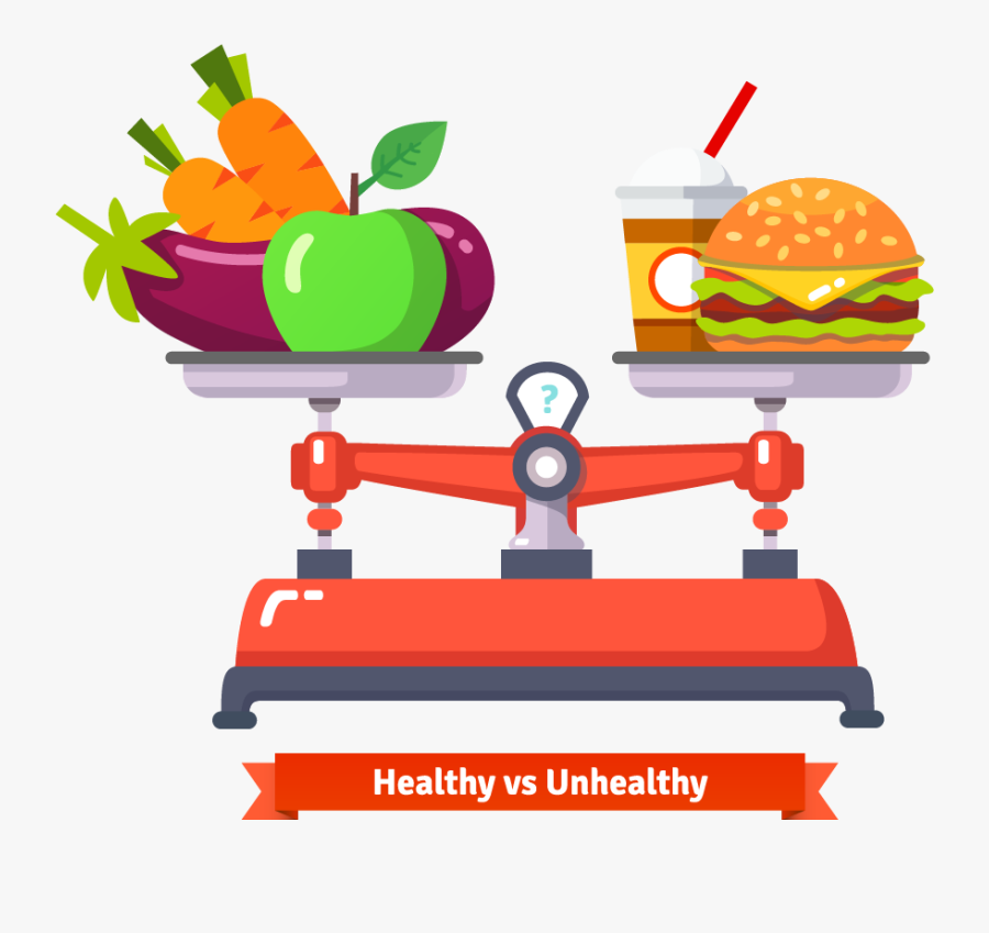 Healthy Vs Unhealthy - Dieta Per Dimagrire 5 Kg, Transparent Clipart