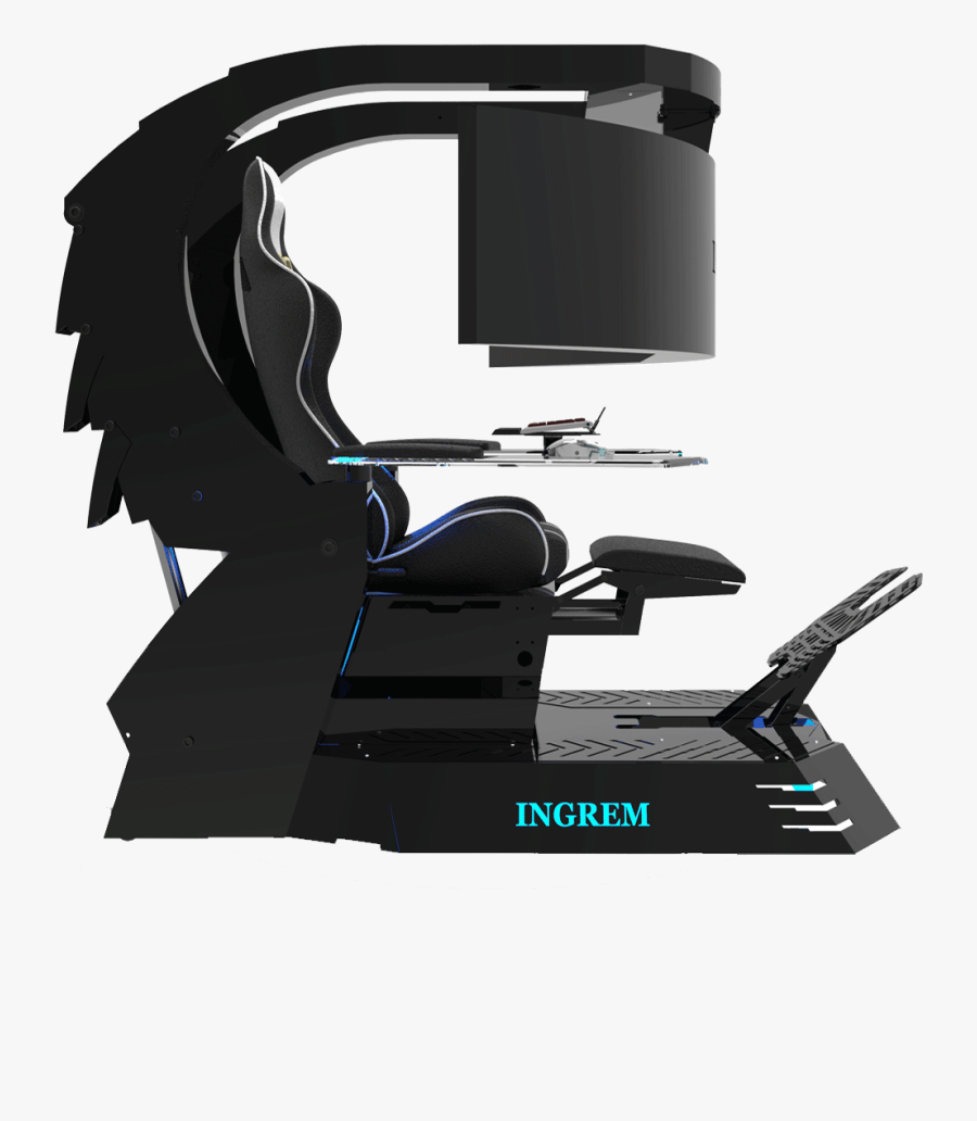 Table Clipart Side View - Computer In Chair, Transparent Clipart