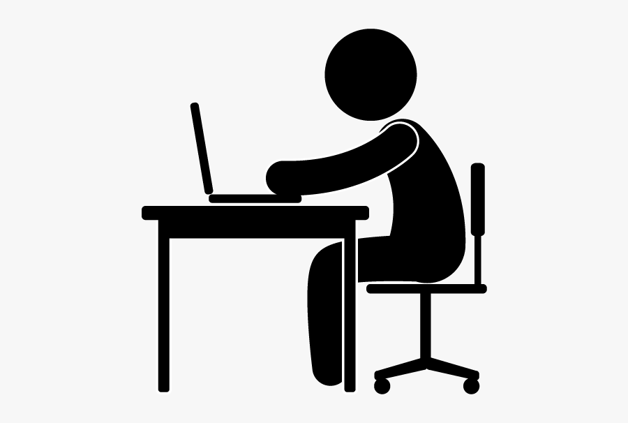 Student Working At Desk, Transparent Clipart