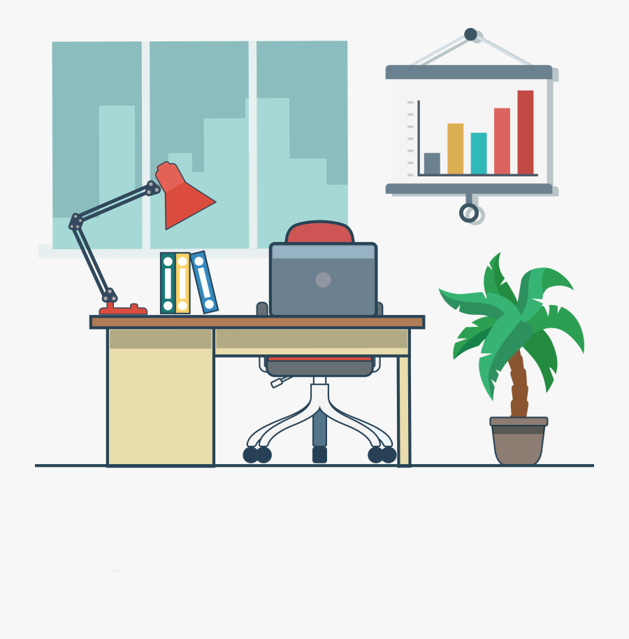 Computer Desk 2379*2310 Transprent Png Free - Desk With Computer Clipart, Transparent Clipart