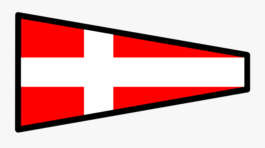 Transparent Nordic Clipart - Red And White Cross Signal Flag, Transparent Clipart