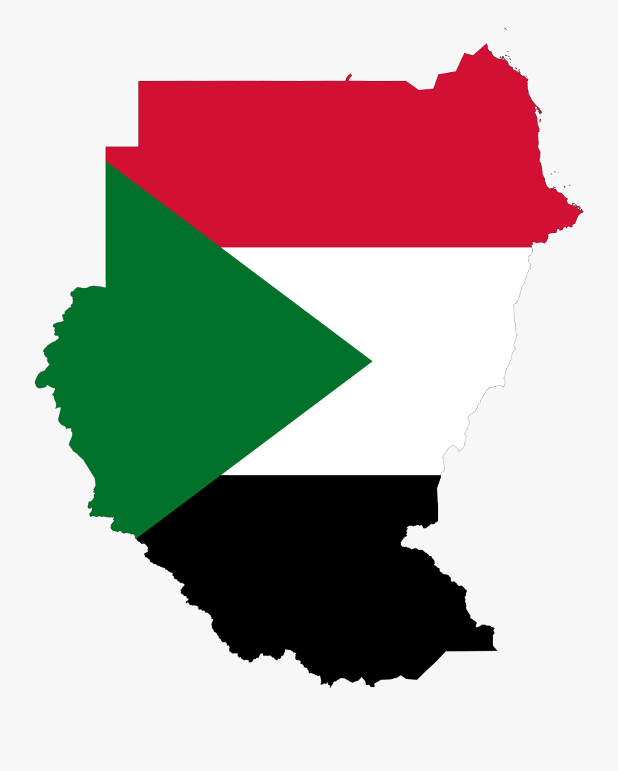 Sudan Flag Map, Transparent Clipart