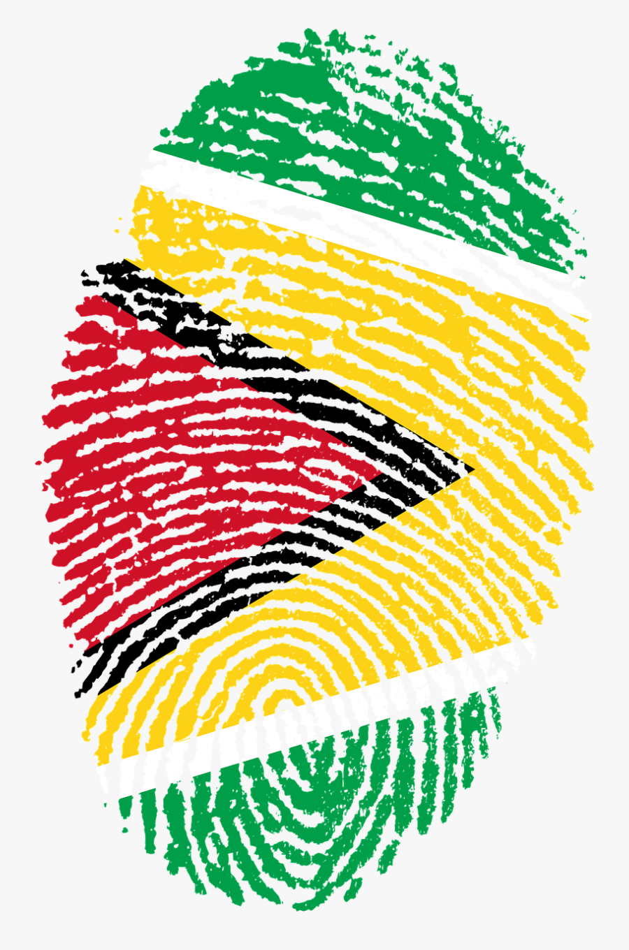 Malawi Flag - Guyana Finger Print Flag, Transparent Clipart