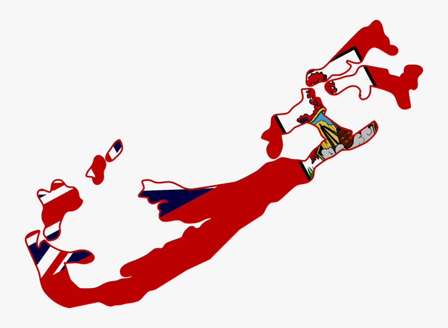 File Map Of Bermuda - Bermuda Map With Flag, Transparent Clipart
