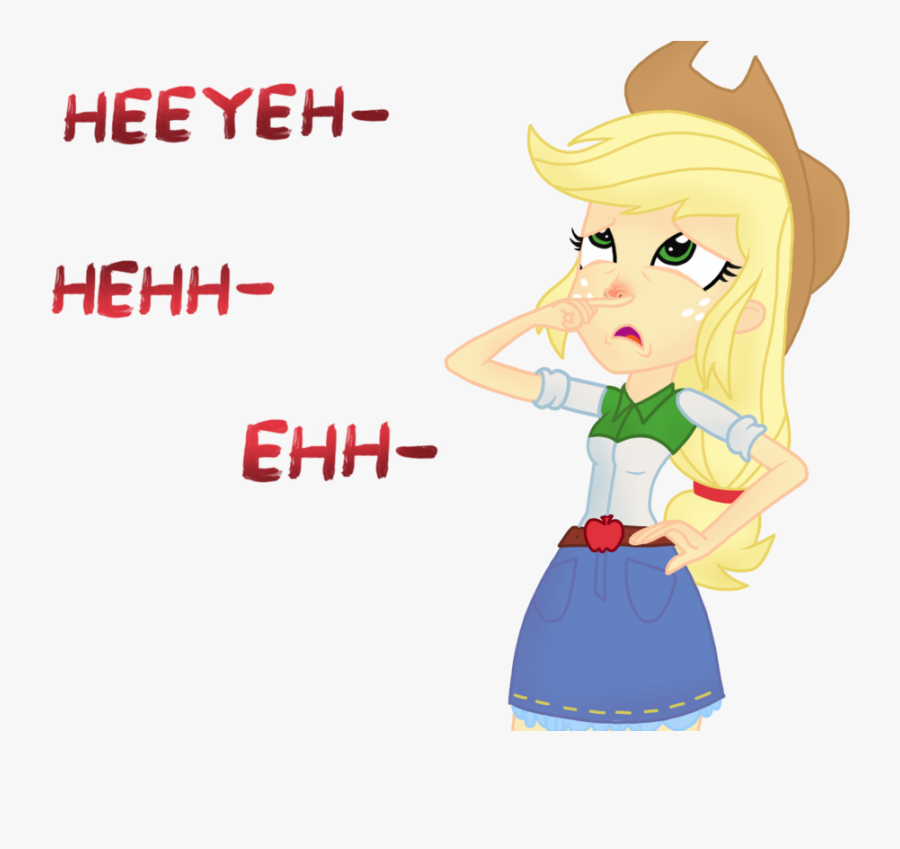 Transparent Happy Girls Clipart - Equestria Girls Applejack Sick, Transparent Clipart