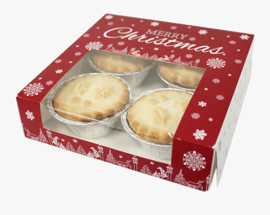 Box Of Four Mince Pies For Christmas - Box Of Mince Pies, Transparent Clipart