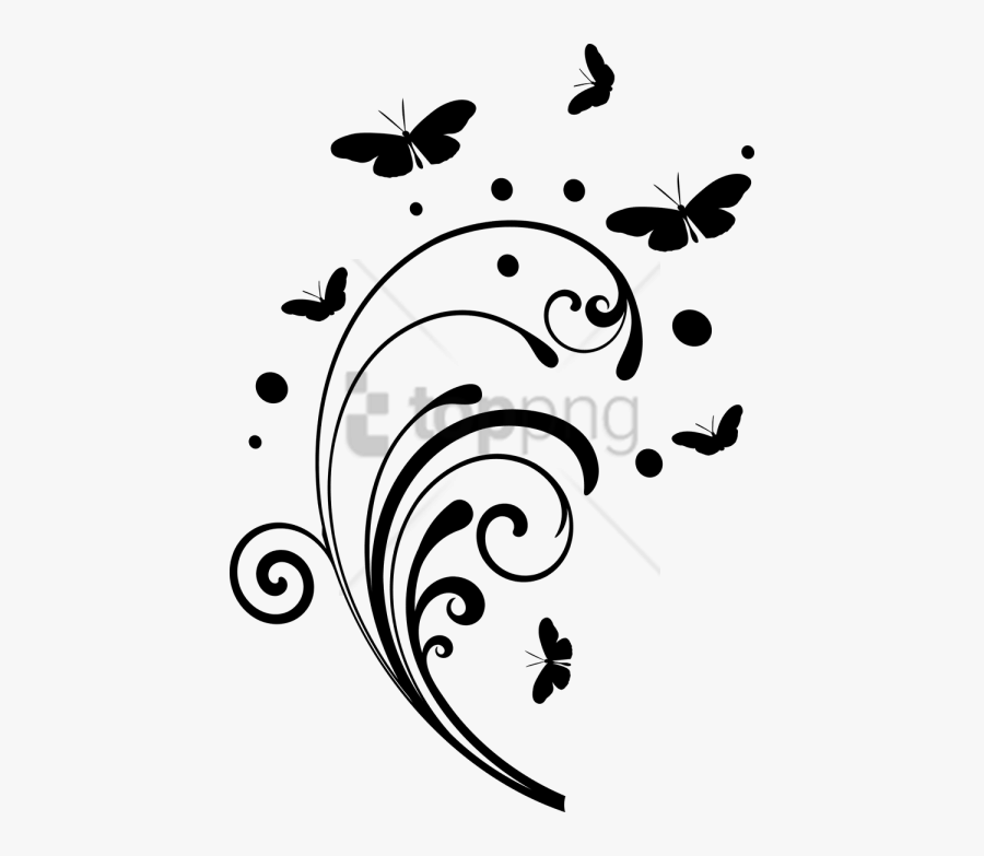 Free Png Swirl Line Design Png Png Image With Transparent - Flower Design Png Black And White, Transparent Clipart