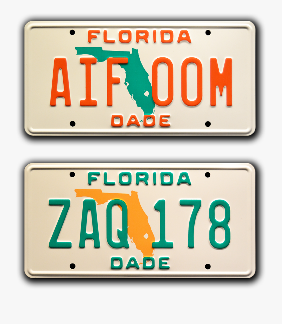 Movie Collectible Man Cave Décor From Miami Vice With - Testarossa Miami Vice Number Plate, Transparent Clipart