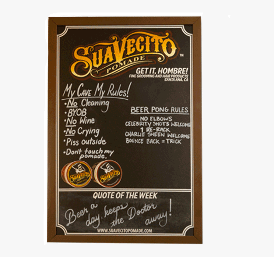 Clip Art Suavecito Pomade Man Cave - Flyer, Transparent Clipart