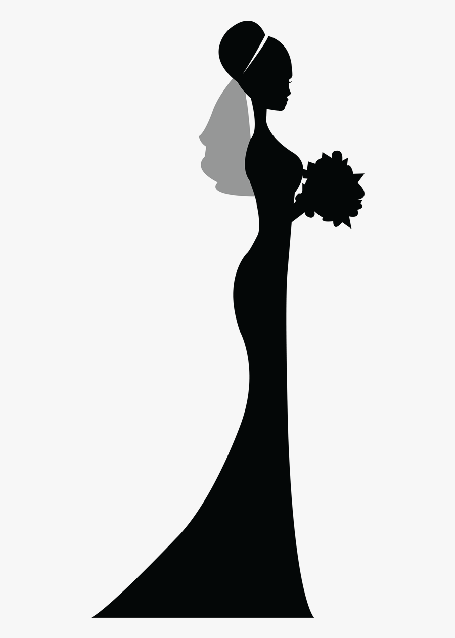 Transparent Bride Silhouette Png - Png Bride Black, Transparent Clipart