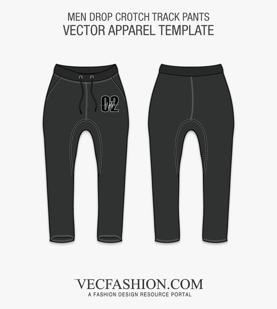 Drop Crotch Track Pants Template - Case Of Fire Exit Building, Transparent Clipart