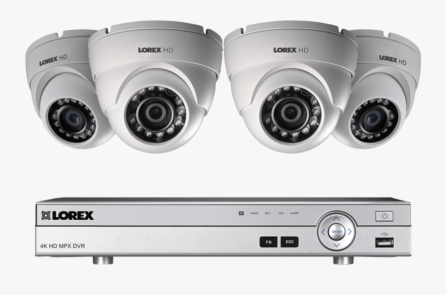 1080p Hd Home Security System With 4 Outdoor Dome Cameras - Lorex Surveillance Camera Showing Black Screen, Transparent Clipart