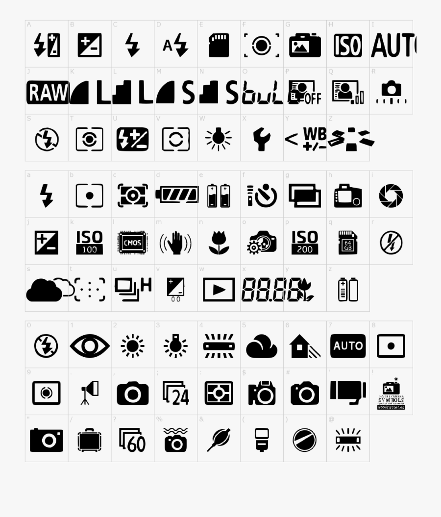 Clip Art Digital Font Download Characters - Camera Symbols, Transparent Clipart