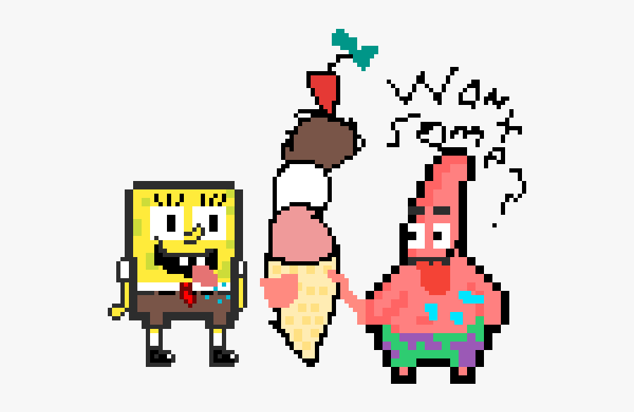 Spongebob And Patrick Pixel Art, Transparent Clipart