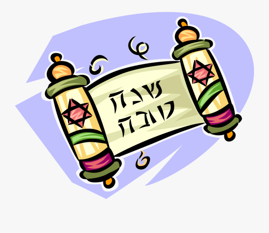 Vector Illustration Of Jewish Pentateuch Hebrew Torah - Illustration, Transparent Clipart
