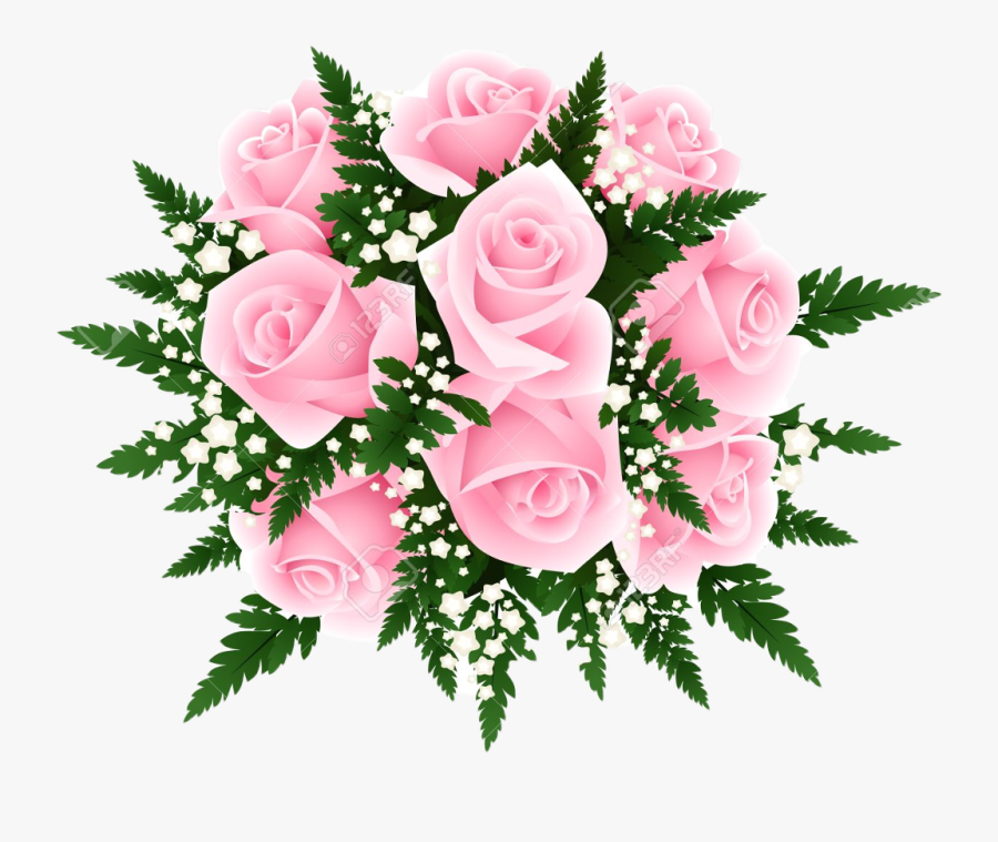 #myroses #pinkroses #pinkrose #roses #rose #bouquet - Ramos De Flores Con Helechos, Transparent Clipart