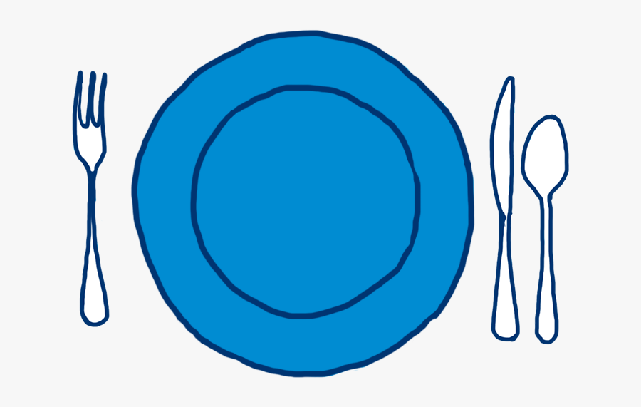 Utensils Clipart Blue Plate - Circle, Transparent Clipart