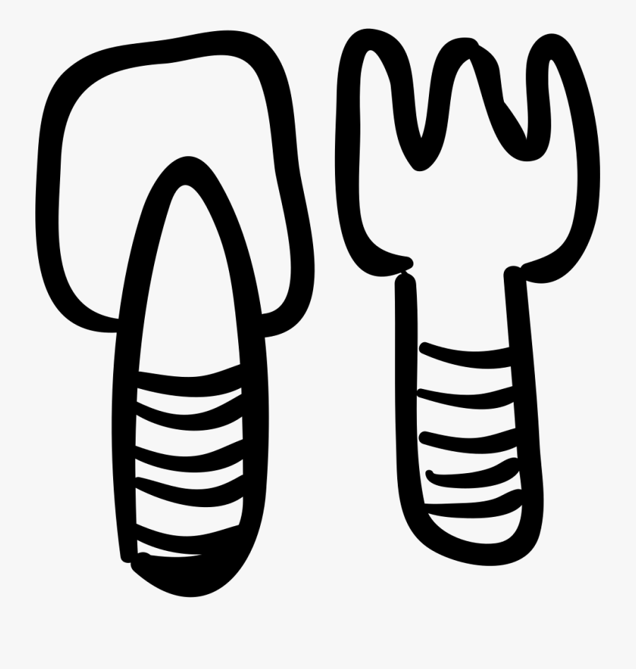 Spoon And Fork Kitchen Utensils Pair Of Toys - Kitchen Utensils Hand Draw Png, Transparent Clipart