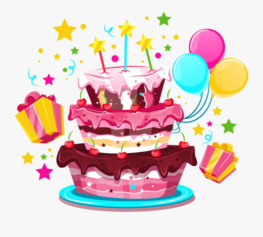 Birthday Cake Happy Birthday To You Party - Transparent Background Birthday Cake Cartoon, Transparent Clipart