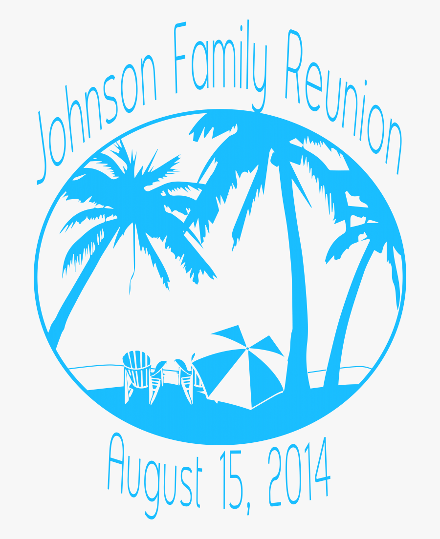 Photo Beach Reunion Front - Palm Tree Animated Black, Transparent Clipart