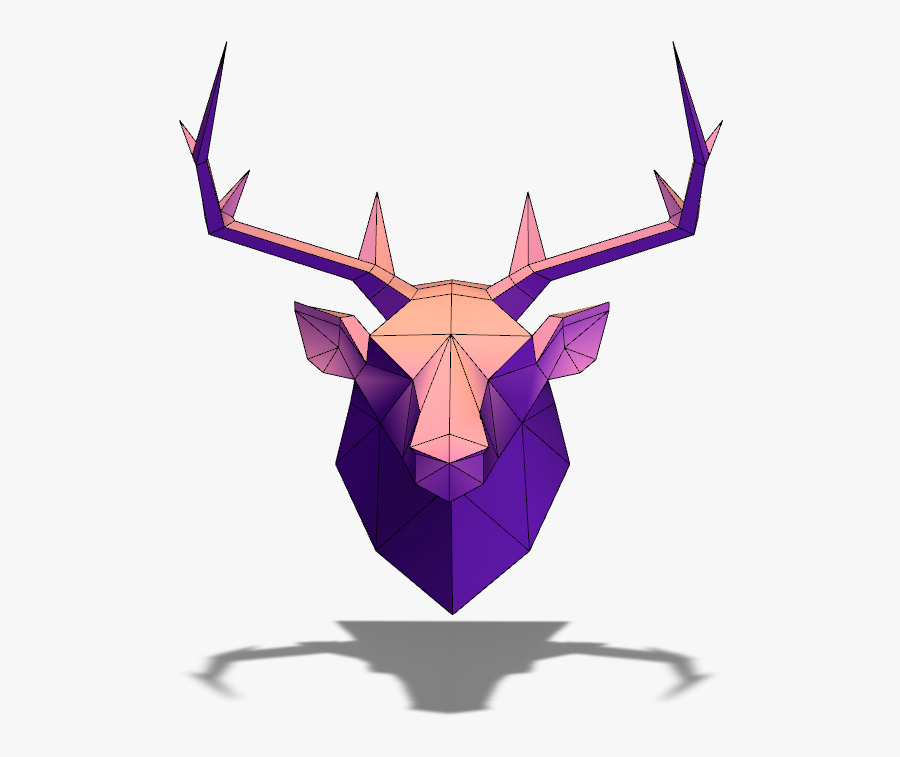 Deer Head Lowpoly - Deer Head Poly Png, Transparent Clipart