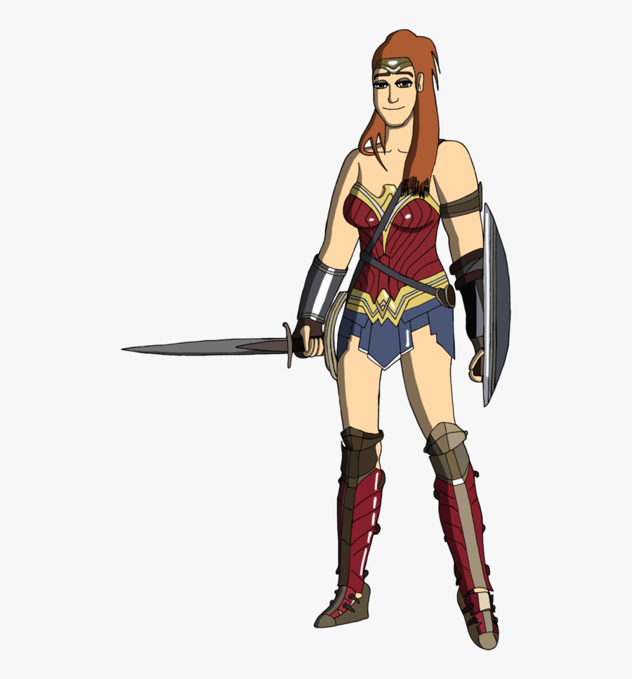Wonder Woman Clipart Black And White - Cartoon, Transparent Clipart