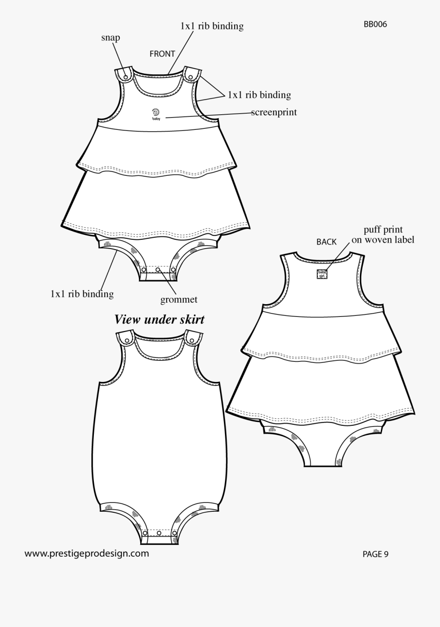 Illustrator For Kids Clothes Pattern Making And Design - Baby Clothes Design Template, Transparent Clipart