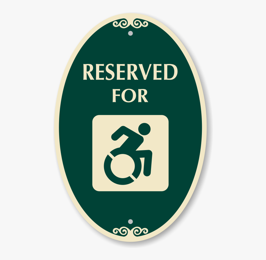 Reserved For With Updated Accessible Symbol Sign - Parking For Wedding Guests, Transparent Clipart