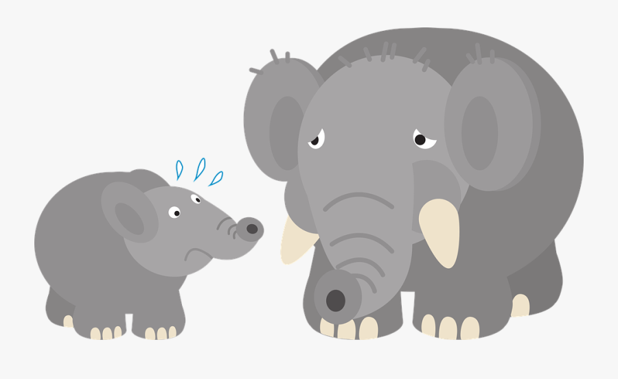 Elephant, Animal, Baby, Mother, Elephants, Africa - Mamae E Bebe Animais Png, Transparent Clipart