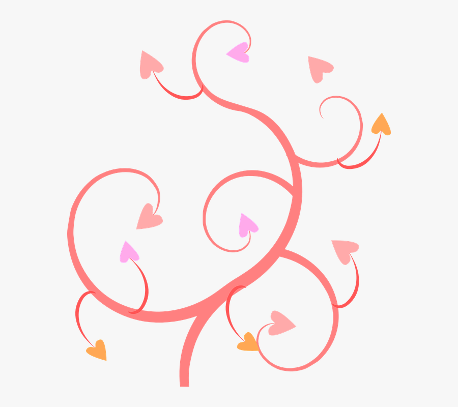 Vector Swirl Clipart Pink - Hearts Swirl Clipart, Transparent Clipart