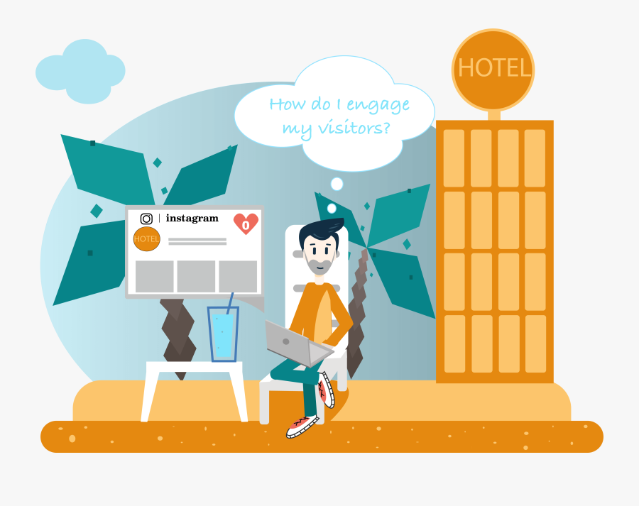 Social Media Marketing For Hotels - Cartoon, Transparent Clipart