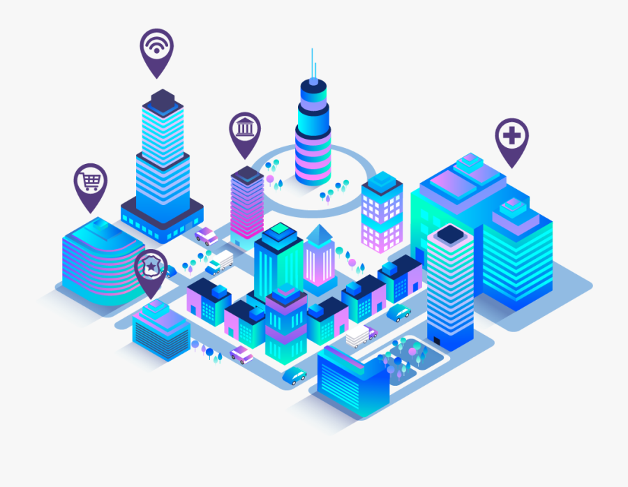 Isometric City Graphic Design, Transparent Clipart