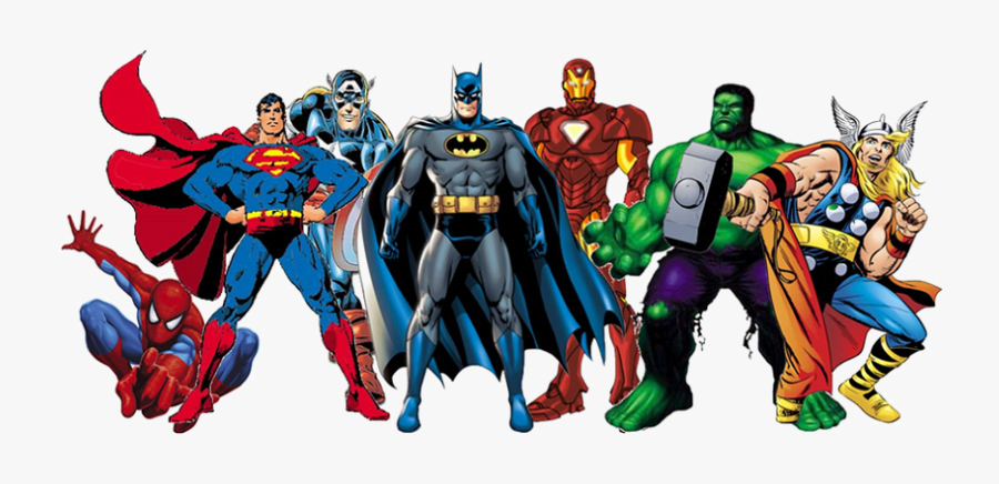 Superhero Png Image With Transparent Background - Batman Superman Spiderman Hulk, Transparent Clipart