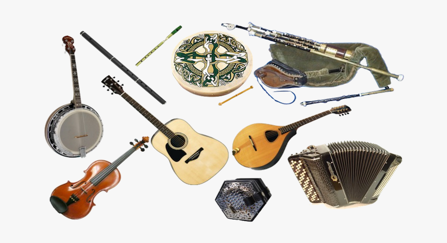 Irish Musical Instruments Pictures Group - Traditional Irish Instruments, Transparent Clipart