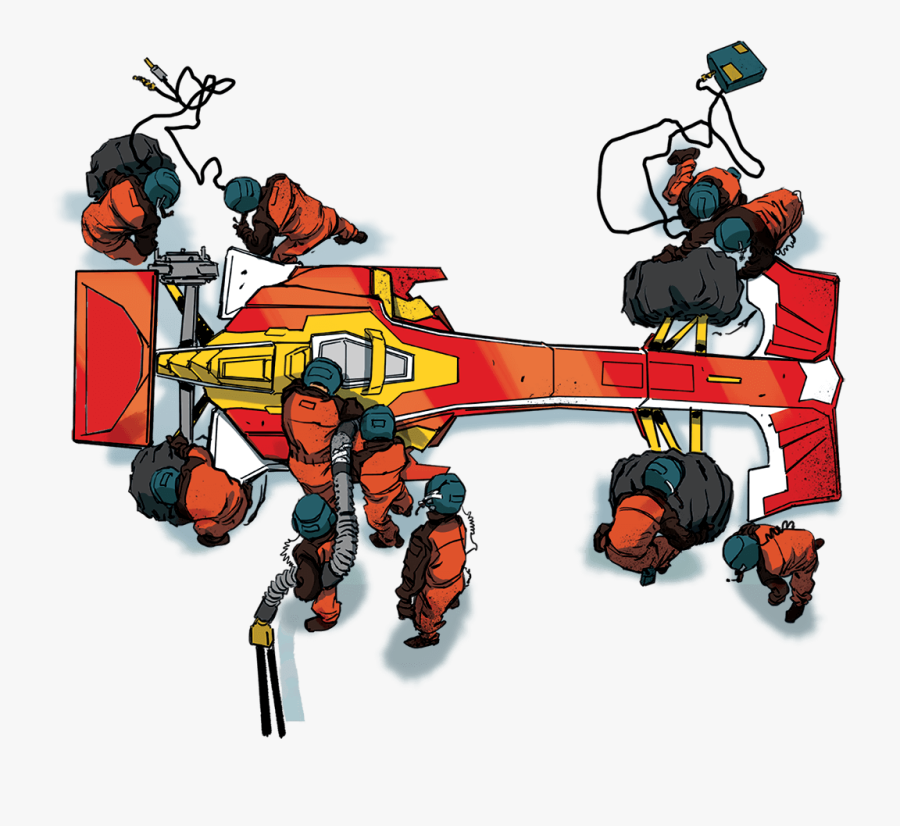 “the Red Racing Mechanics Seem To Be Working On Hoth"s - Cartoon, Transparent Clipart