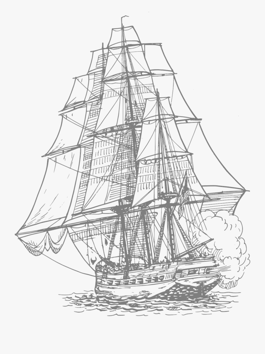 Pirate Ship Clipart Black And White, Transparent Clipart