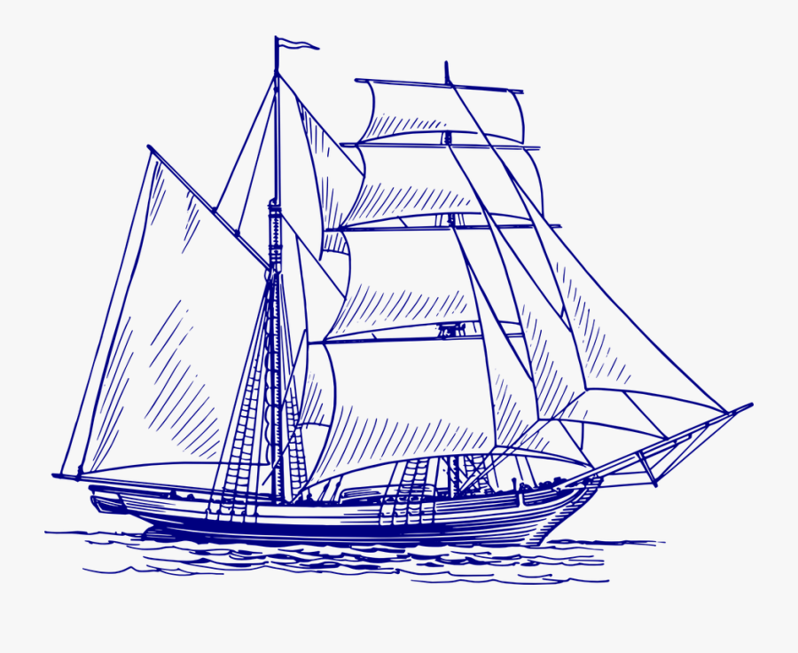 Sailing Ship, Ship, Sailing Vessel, Sea, Boat, Ocean - Ship Sail Vector, Transparent Clipart