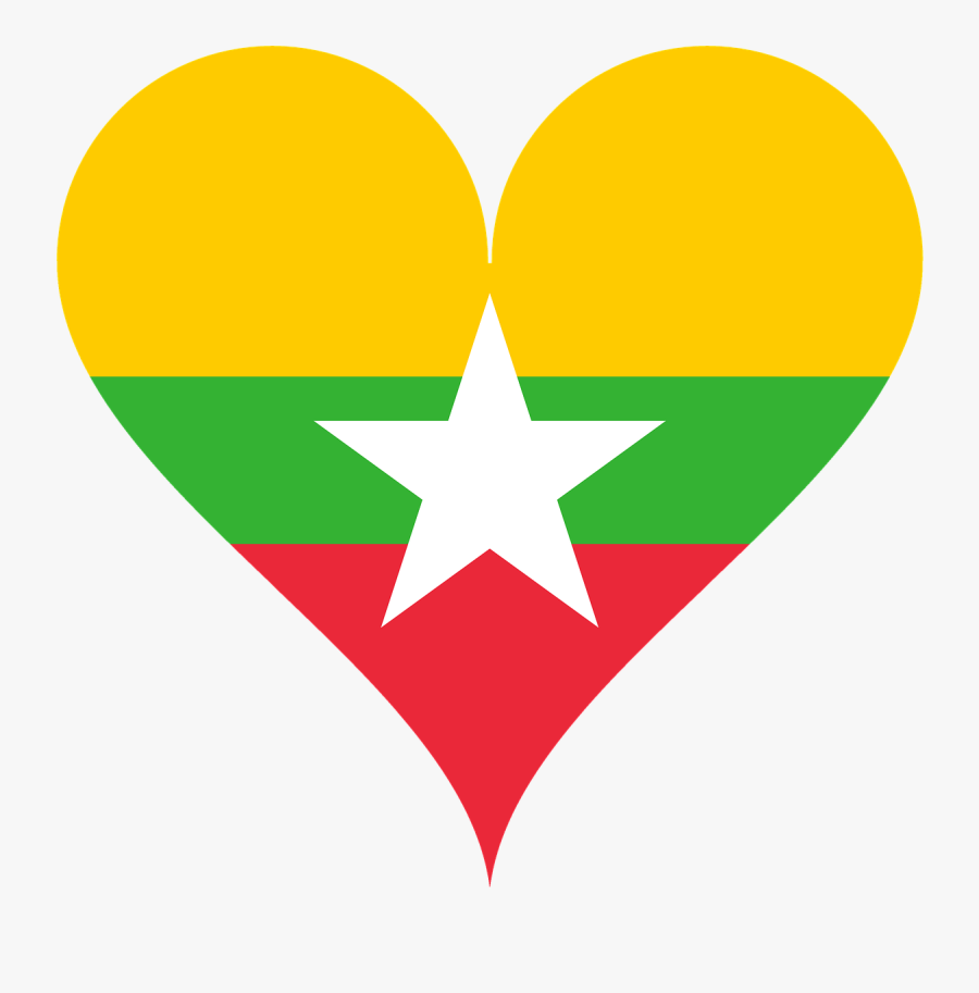 Transparent Country Passport Stamps Clipart - Flag Of Myanmar, Transparent Clipart