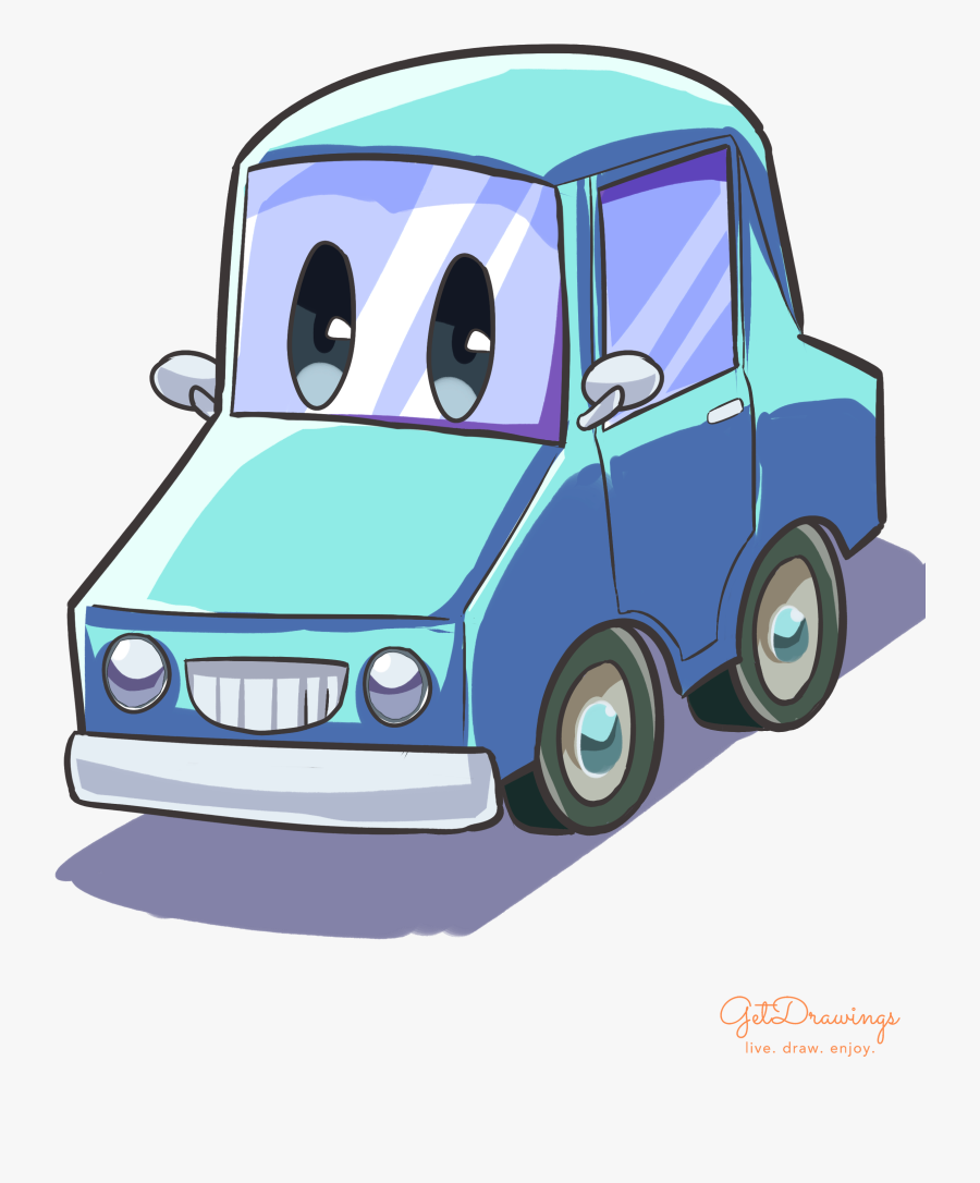 How To Draw A Cartoon Car - City Car, Transparent Clipart