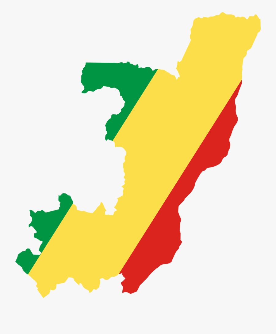Congolese Visa - Republic Of Congo Flag Map, Transparent Clipart