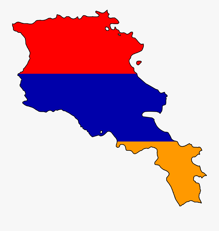 Armenia Map With Flag, Transparent Clipart