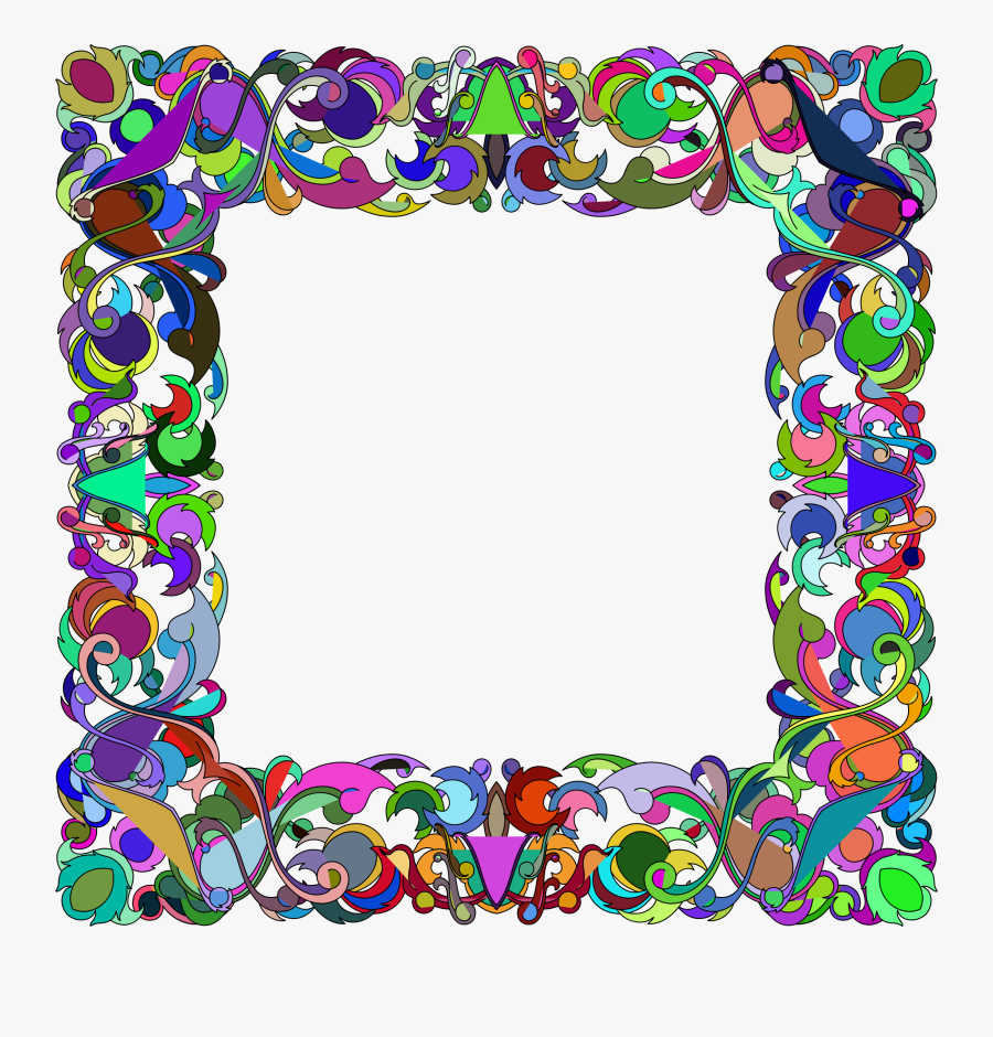 Colorful Border Frames Design, Transparent Clipart