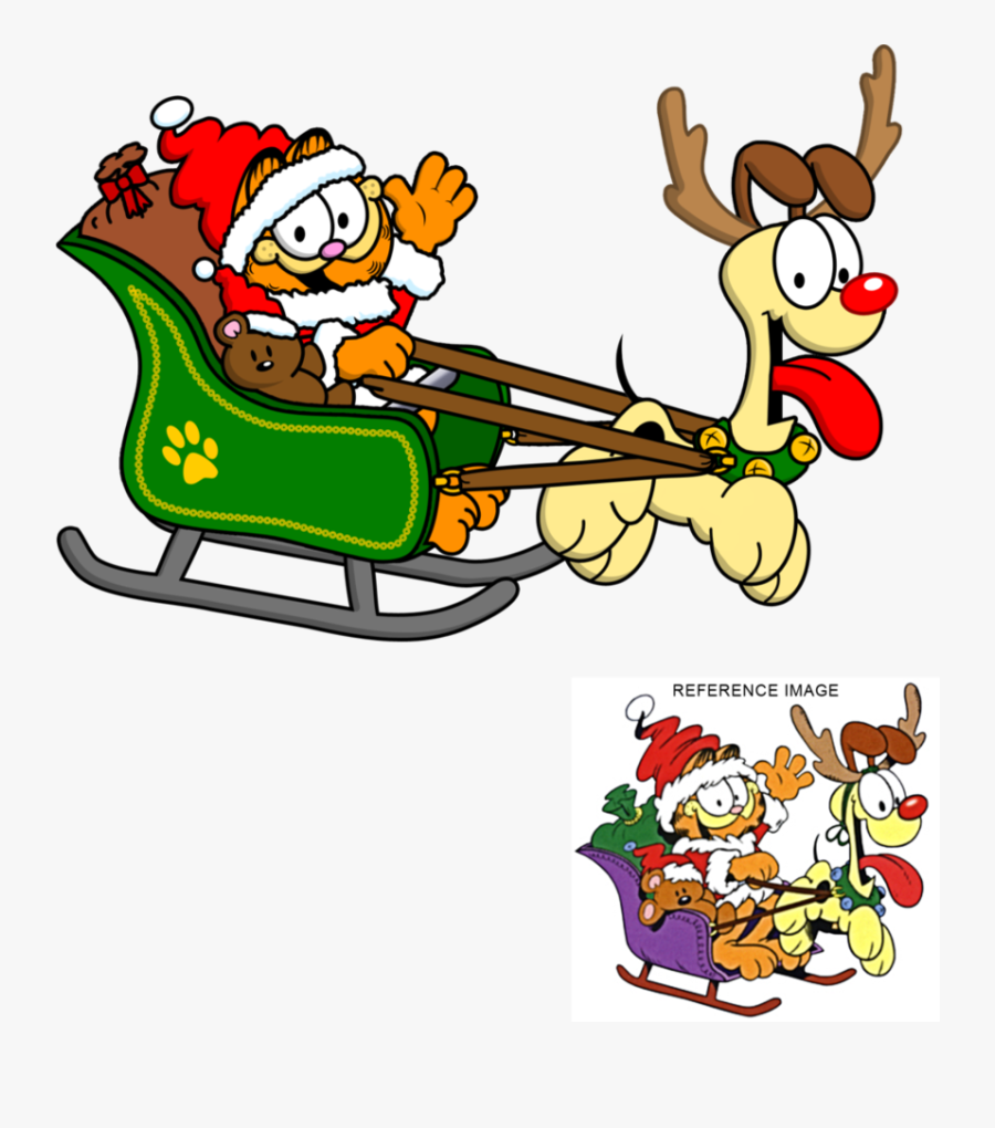 His 9 Lives Cartoon Clip Art - Garfield & Odie Merry Christmas, Transparent Clipart