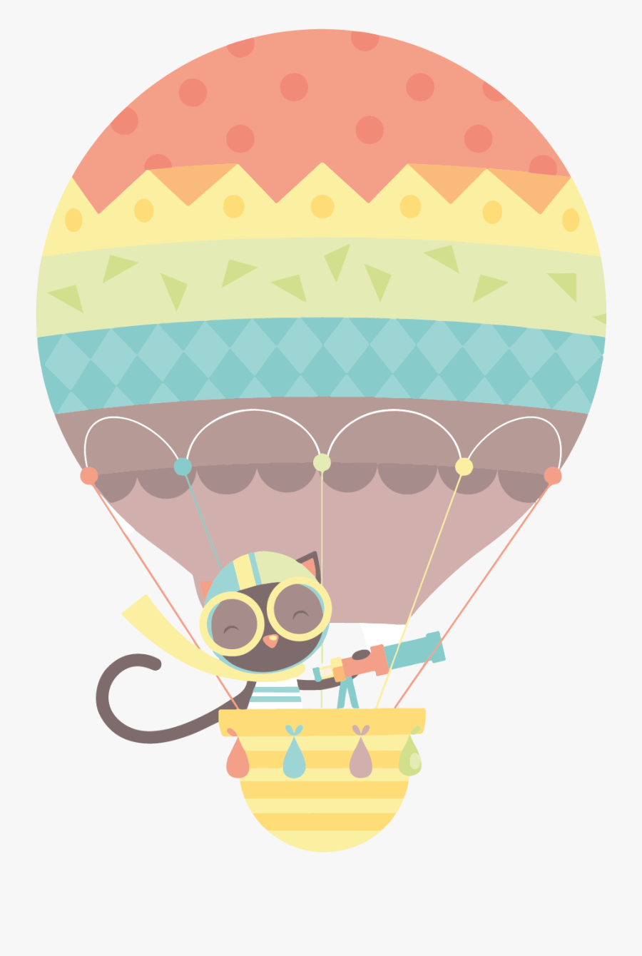 Introducing Jeanette The Cat - Hot Air Balloon, Transparent Clipart