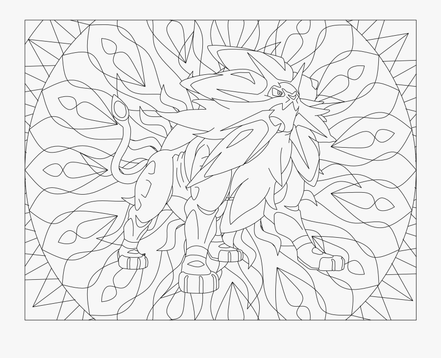Magikarp Drawing Coloring Pages - Mandala Pokemon Solgaleo, Transparent Clipart