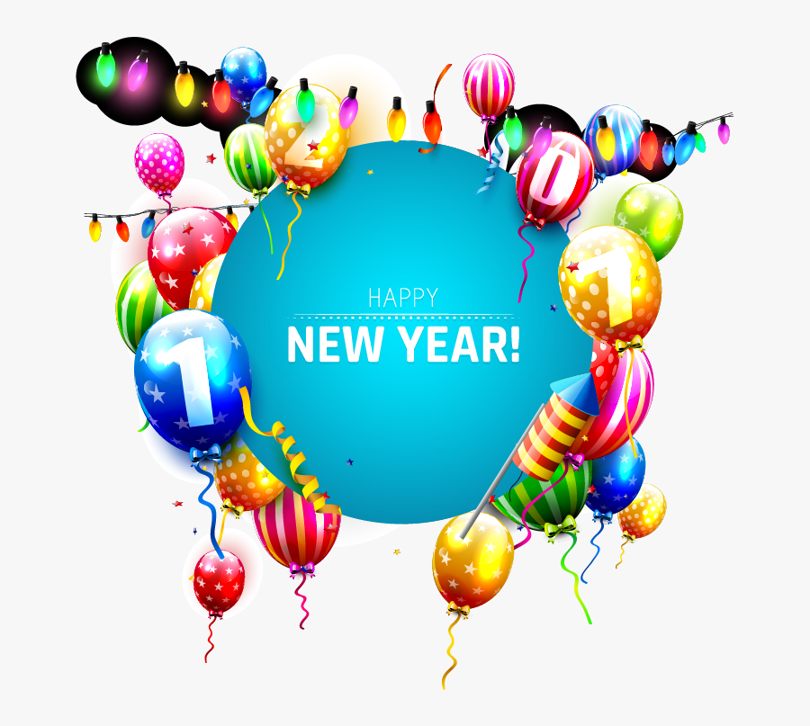 Balloon Christmas Greeting Card New Year - New Year Vector Png, Transparent Clipart